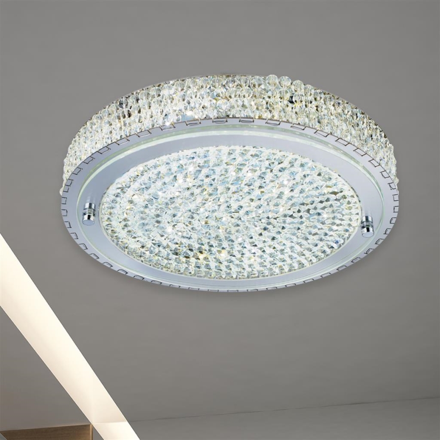 Searchlight - LED-kattovalaisin FLUSH LED/24W/230V halkaisija 40 cm kromi