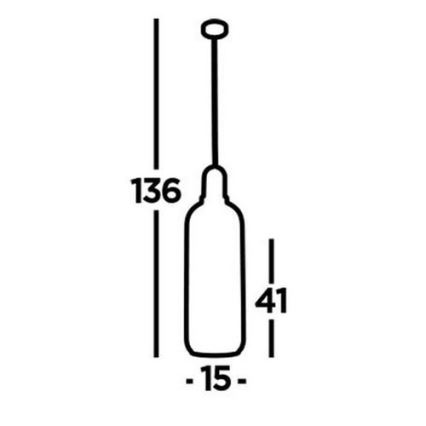 Searchlight - Kattokruunu johdossa PIPETTE 1xE27/60W/230V matta