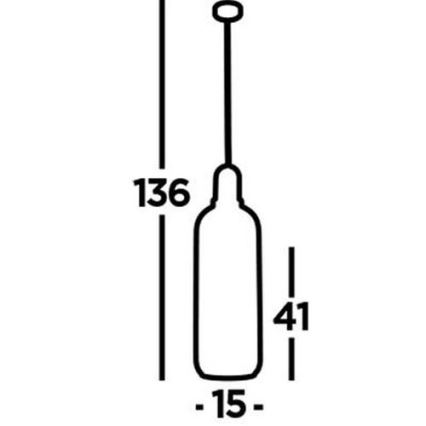 Searchlight - Kattokruunu johdossa PIPETTE 1xE27/60W/230V shiny