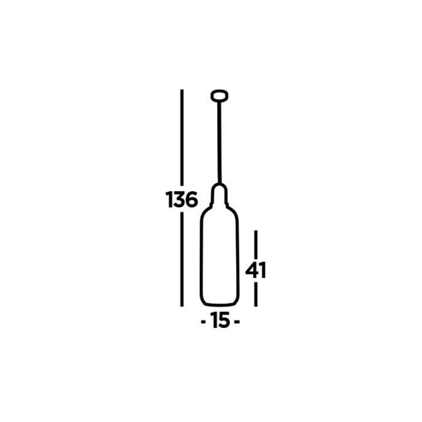 Searchlight - Kattokruunu johdossa PIPETTE 1xE27/60W/230V shiny