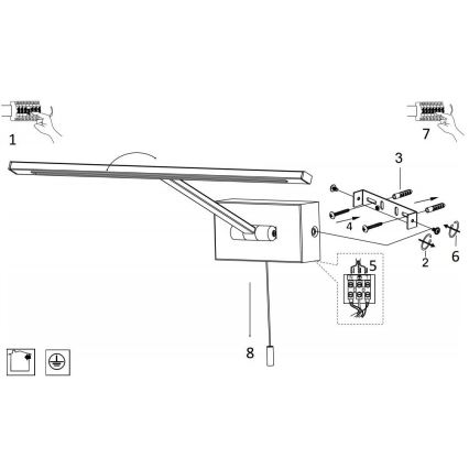 Searchlight - LED-kuvavalo LED/7,7W/230V kiiltävä kromi