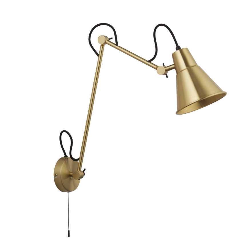 Searchlight - Himmennettävä seinävalaisin SWING ARM 1xE27/20W/230V messinki