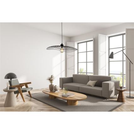 Searchlight - Kattokruunu johdossa WAVE 1xE27/60W/230V musta