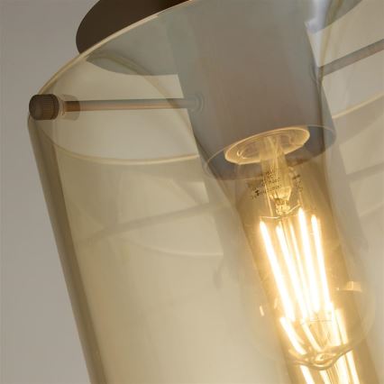 Searchlight - Kattovalaisin SWEDEN 1xE27/60W/230V halkaisija 22 cm ruskea/savunharmaa