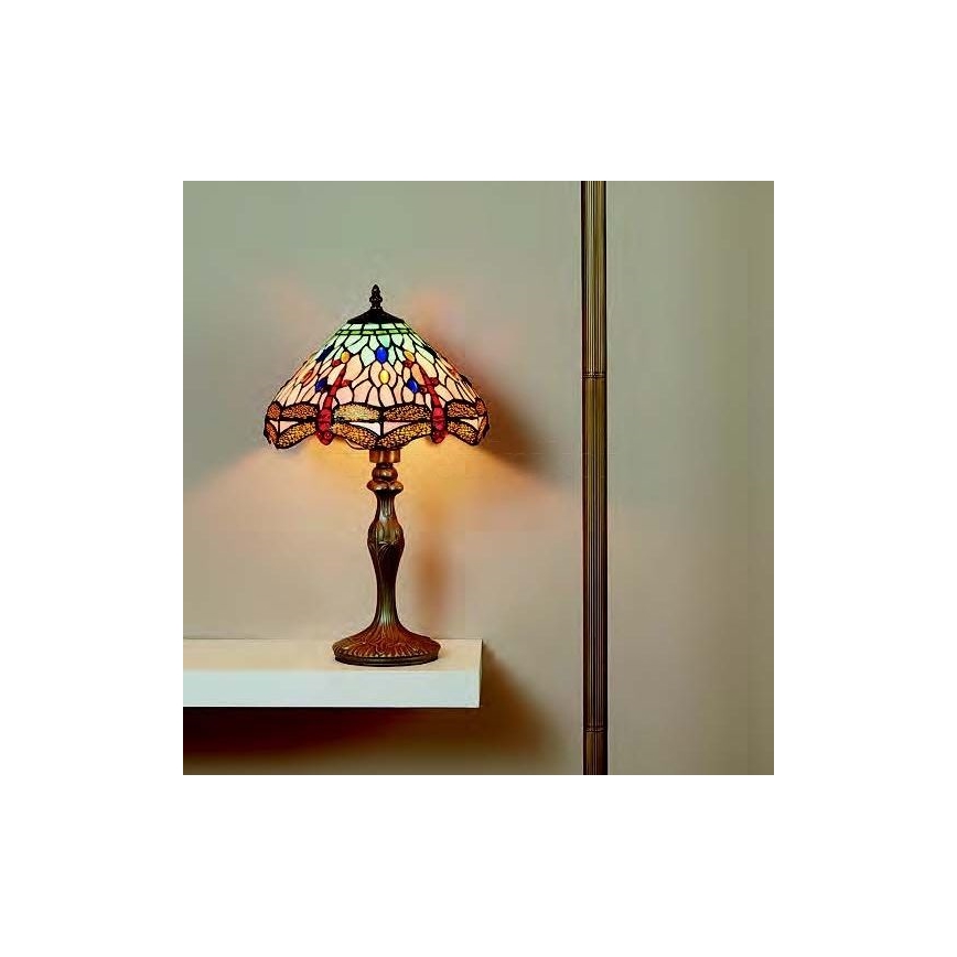 Searchlight - Tiffany pöytävalaisin DRAGONFLY 1xE27/60W/230V