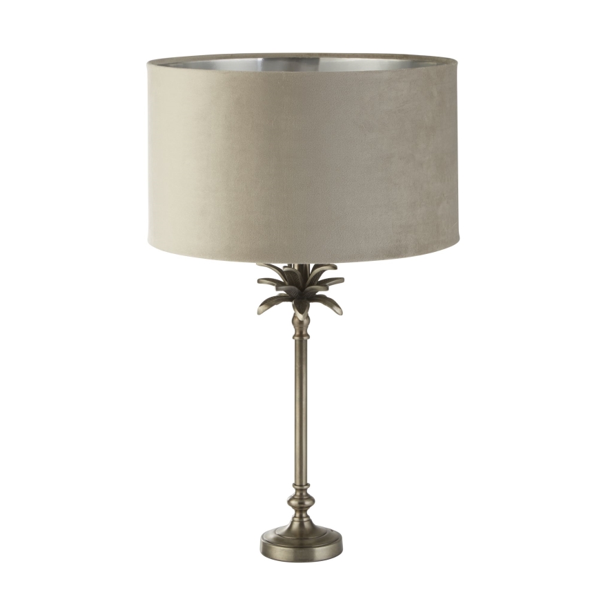 Searchlight - Pöytävalaisin PALM 1xE27/10W/230V beige/mattakromi