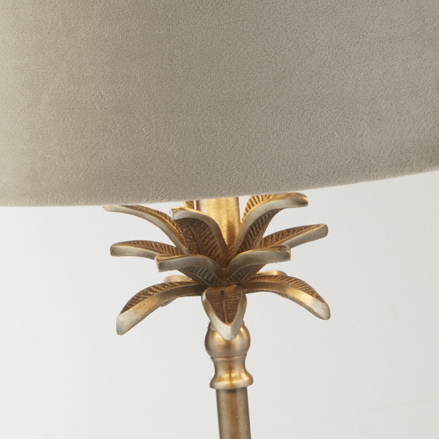 Searchlight - Pöytävalaisin PALM 1xE27/10W/230V beige/mattakromi