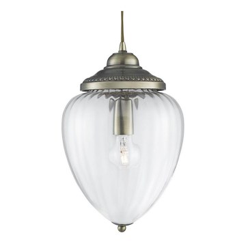Searchlight - Kattokruunu johdossa PINEAPPLE 1xE27/60W/230V messinki