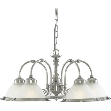 Searchlight - Kattokruunu ketjussa AMERICAN DINER 5xE14/60W/230V kiiltävä kromi