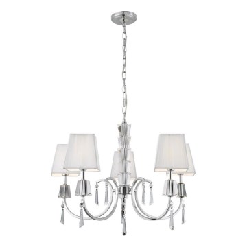 Searchlight - Kattokruunu ketjussa PORTICO 5xG9/33W/230V kiiltävä kromi