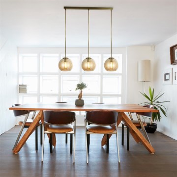 Searchlight - Kattokruunu narulla PENDANT 3xE27/40W/230V kultainen