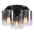 Searchlight - Kattovalaisin SWEDEN 3xE27/60W/230V Ø 39 cm musta/savunvärinen