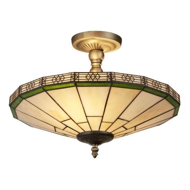 Searchlight - Pinta-asennettava Tiffany kattokruunu NEW YORK 2xE14/40W/230V
