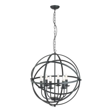 Searchlight - Riippuvalaisin ketjulla ORBIT 6xE14/60W/230V musta