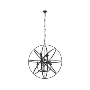 Searchlight - Riippuvalaisin ketjulla ORBIT 8xE14/60W/230V musta
