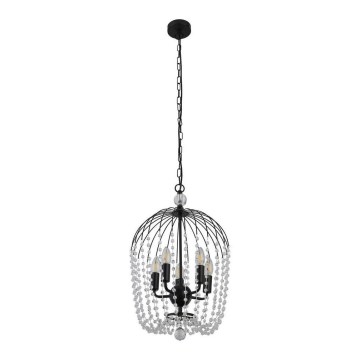 Searchlight - Riippuvalaisin SHOWER 5xE14/60W/230V musta