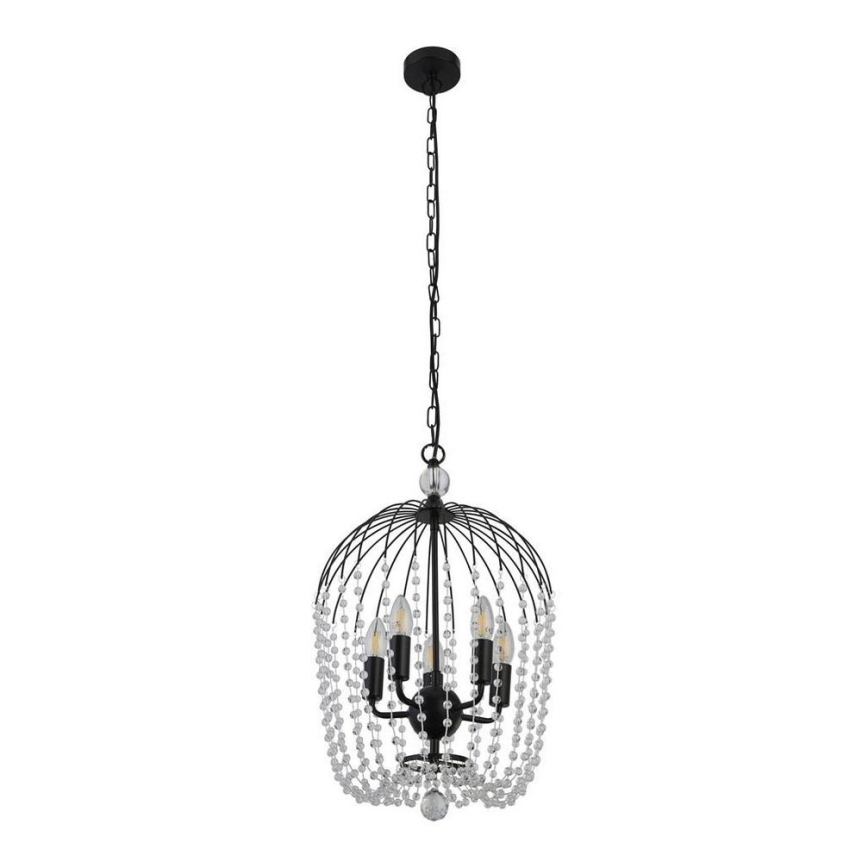 Searchlight - Riippuvalaisin SHOWER 5xE14/60W/230V musta