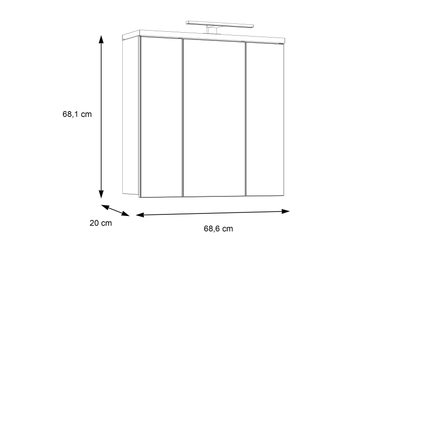 Seinään asennettava kylpyhuoneen peilikaappi VENOM, antrasiitti/ruskea