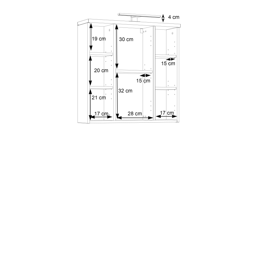 Seinään asennettava kylpyhuoneen peilikaappi VENOM, antrasiitti/ruskea