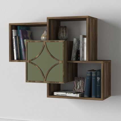 Seinähylly ARCO 73x79,2 cm ruskea/vihreä
