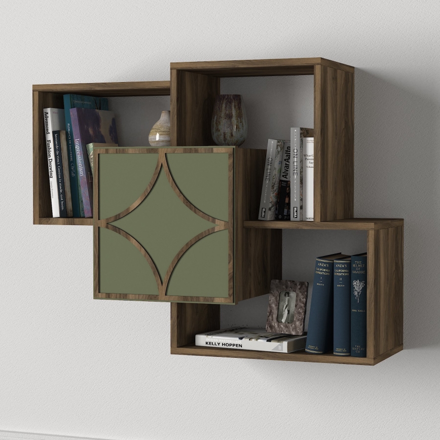 Seinähylly ARCO 73x79,2 cm ruskea/vihreä