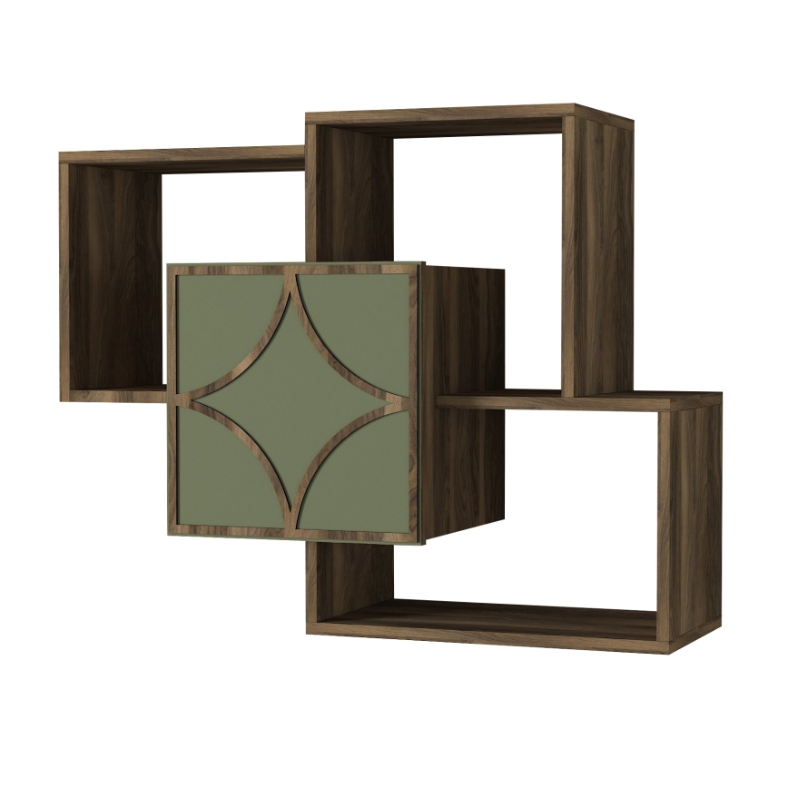 Seinähylly ARCO 73x79,2 cm ruskea/vihreä