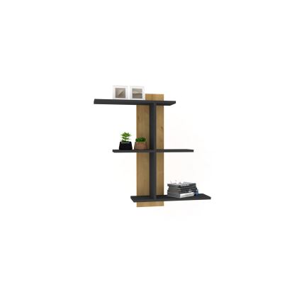 Seinähylly BAHRO 90x111 cm antrasiitti/ruskea