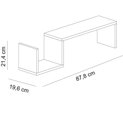 Seinähylly BIENCE 21,4x87,8 cm valkoinen