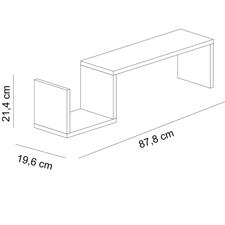 Seinähylly BIENCE 21,4x87,8 cm valkoinen