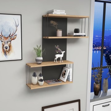 Seinähylly DESTAN 96x65 cm antrasiitti/ruskea