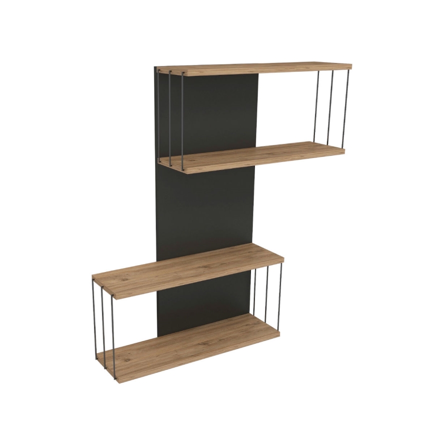 Seinähylly DESTAN 96x65 cm antrasiitti/ruskea