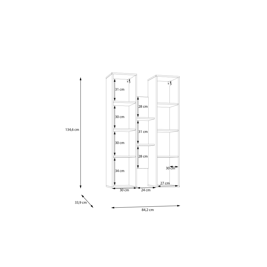 Seinähylly INAR tammi/musta