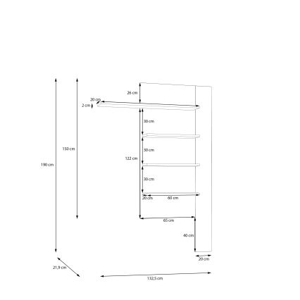 Seinähylly INAR tammi/ruskea