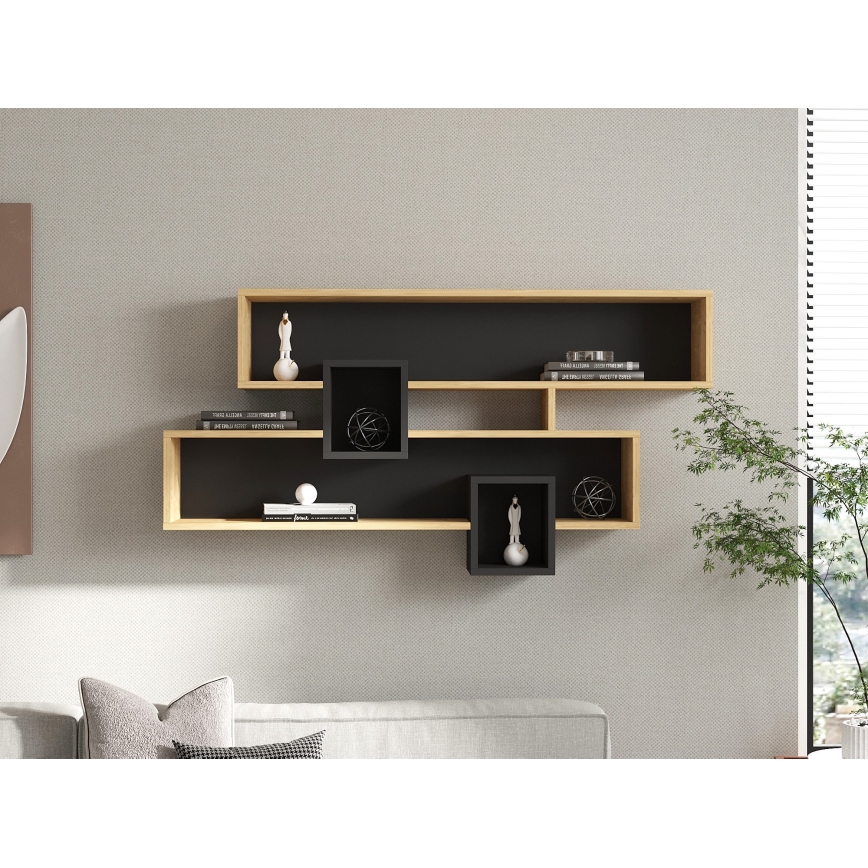 Seinähylly KAREN 120x72,2 cm ruskea/antrasiitti