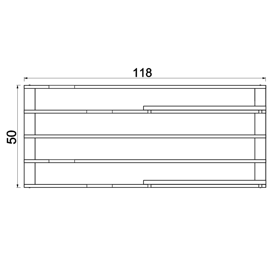 Seinähylly kukkaruukuilla ja LED valaistus SHELF 50x118 cm musta/beige/mänty