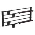 Seinähylly kukkaruukuilla ja LED valaistus SHELF 50x118 cm musta/mänty