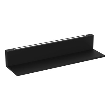 Seinähylly LED-valolla SHELF 10x60 cm musta