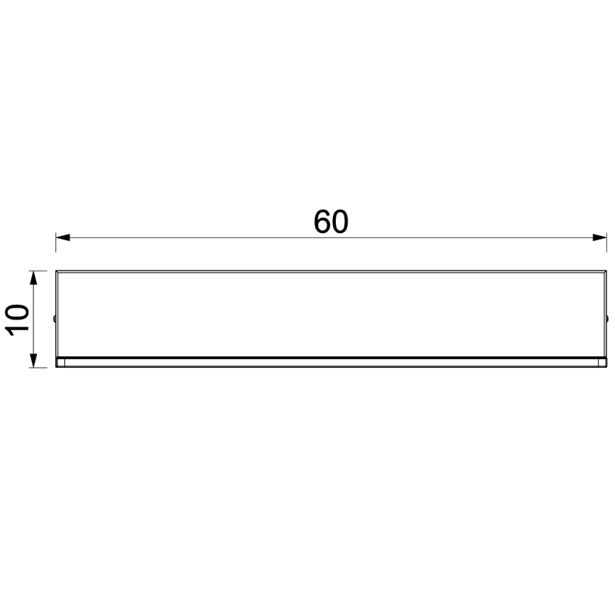 Seinähylly LED-valolla SHELF 10x60 cm musta