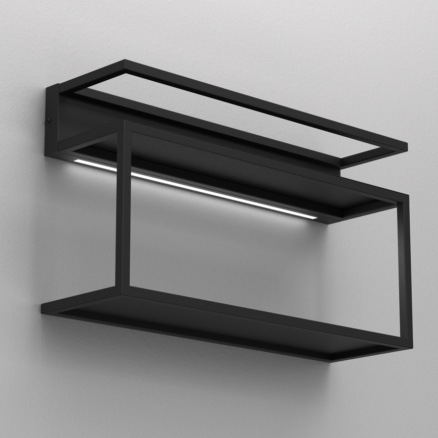 Seinähylly LED-valolla SHELF 33x60 cm musta