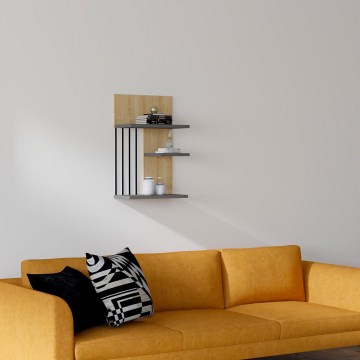 Seinähylly NEZMA 60x40 cm beige/antrasiitti