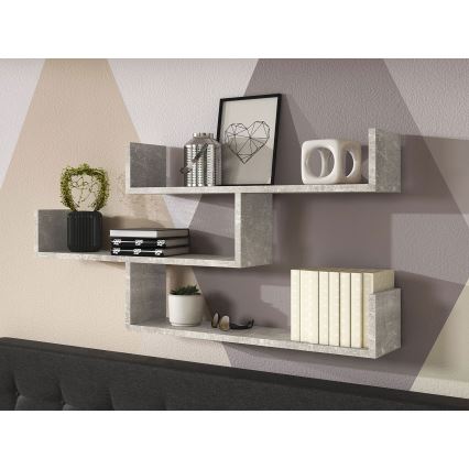 Seinähylly TRIO 55x119 cm harmaa