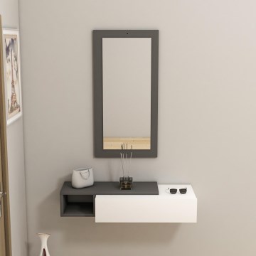 Seinähylly + wall peili VIEN valkoinen/antrasiitti