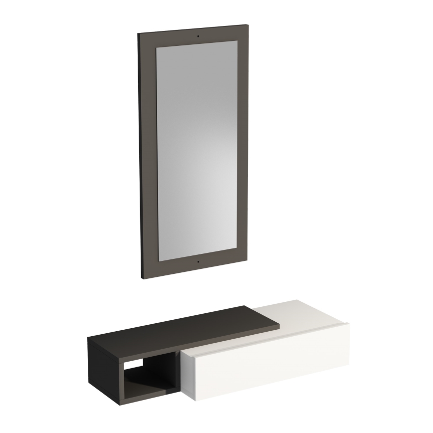 Seinähylly + wall peili VIEN valkoinen/antrasiitti