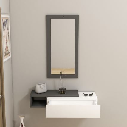 Seinähylly + wall peili VIEN valkoinen/antrasiitti