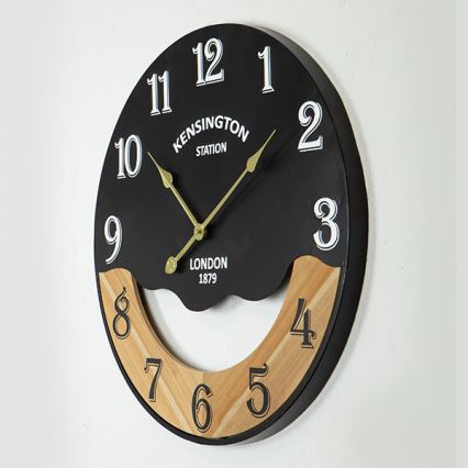 Seinäkello 1xAA halkaisija 60 cm musta/beige