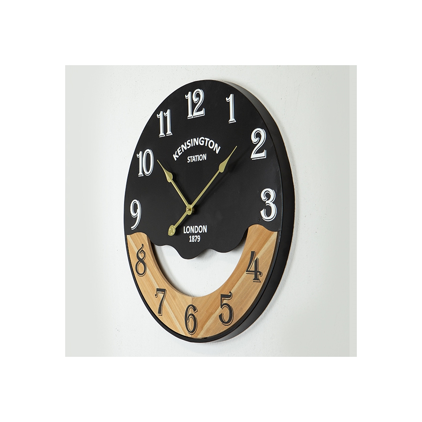 Seinäkello 1xAA halkaisija 60 cm musta/beige