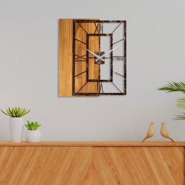 Seinäkello 49x58 cm 1xAA puu/metalli