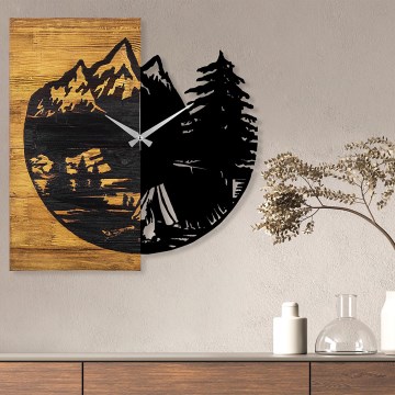 Seinäkello 56x58 cm 1xAA puu/metalli
