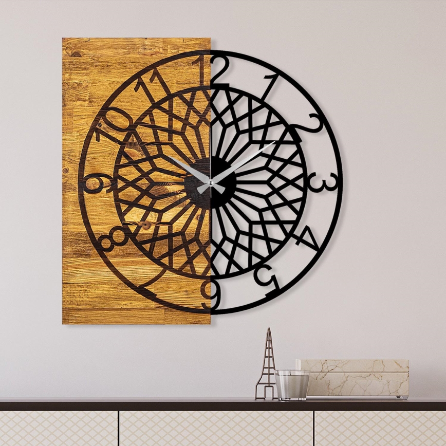 Seinäkello 57x58 cm 1xAA puu/metalli