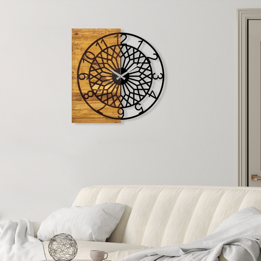 Seinäkello 57x58 cm 1xAA puu/metalli